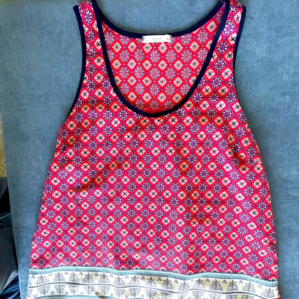 NWT Le Lis Women's Racerback High-low Tank Top  Sage Green Size XL